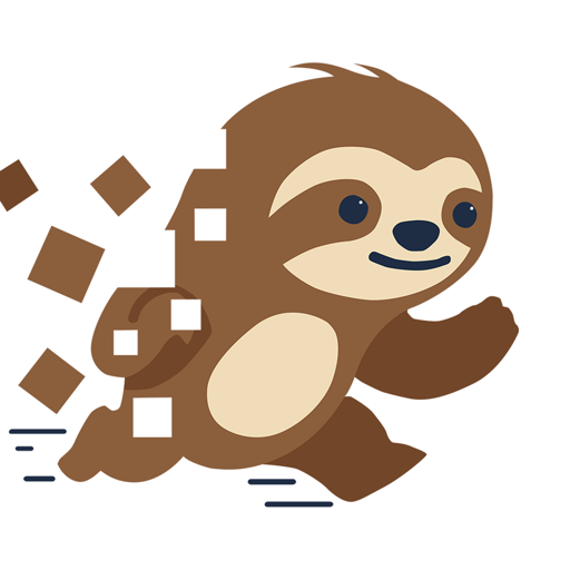 Snitchy app icon, a running sloth